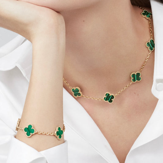 Bracciale Clover Luxleef – Malachite Verde